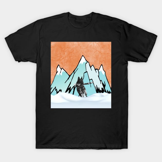 German Shepherd in the mountains T-Shirt by Santag